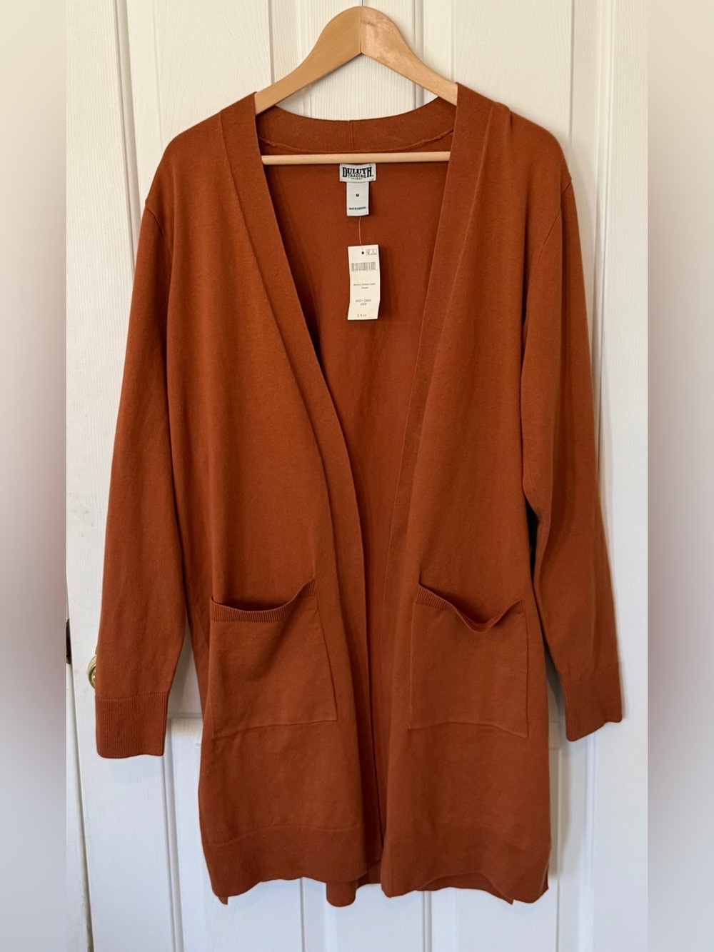 Duluth Trading Co Rust Open-Front Women's Cardigan